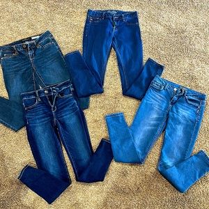 JeanJegging Bundle! AE size 00 Miss Me size 28 Silver size youth 14 Aero  size 2